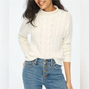 J. Crew Rollneck Cable Sweater
